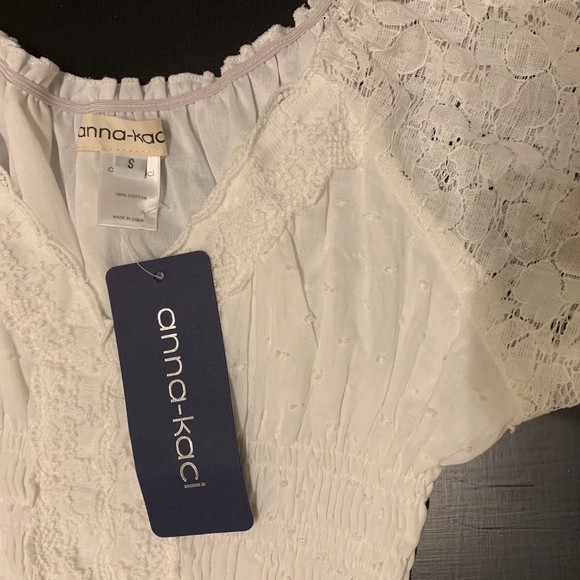 Sold! Anna Kaci Bohemian Lace Trim Peasant Dress S - Picture 4 of 8